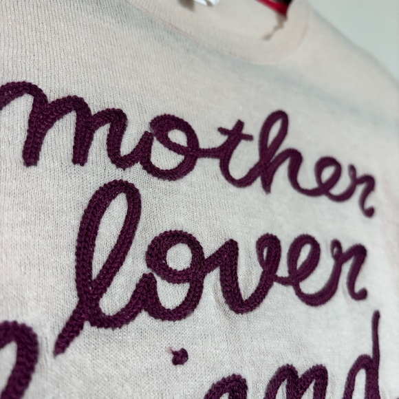 Sundry Wool & Cashmere Mother Lover Friend Sweater Size 1/Small Embroidered - Picture 6 of 14
